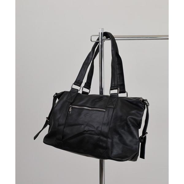 ボストンバッグ フェイクレザー　 大容量ボストンバッグ メンズ レディース