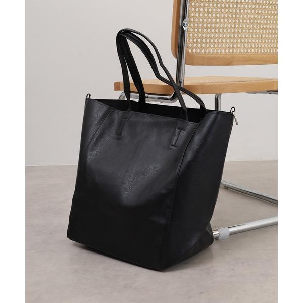 トートバッグ 大容量フェイクレザーポーチ付き トートバッグ メンズ レディース
