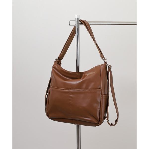 ショルダーバッグ バッグ 2WAY ソフトフェイクレザーショルダーバッグ レディース