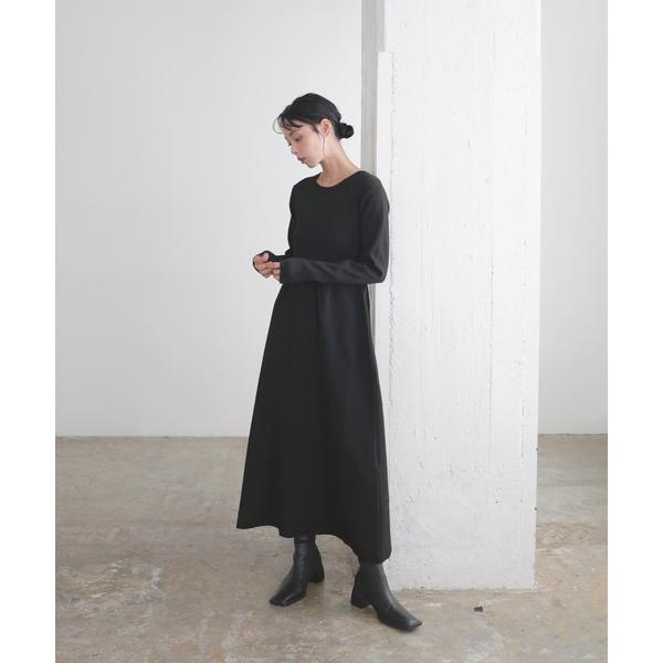 ワンピース リブフレアニットワンピース