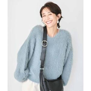 ニット セーター ＩＥＤＩＴ　あぜ編みシャギーＶネックニット レディース