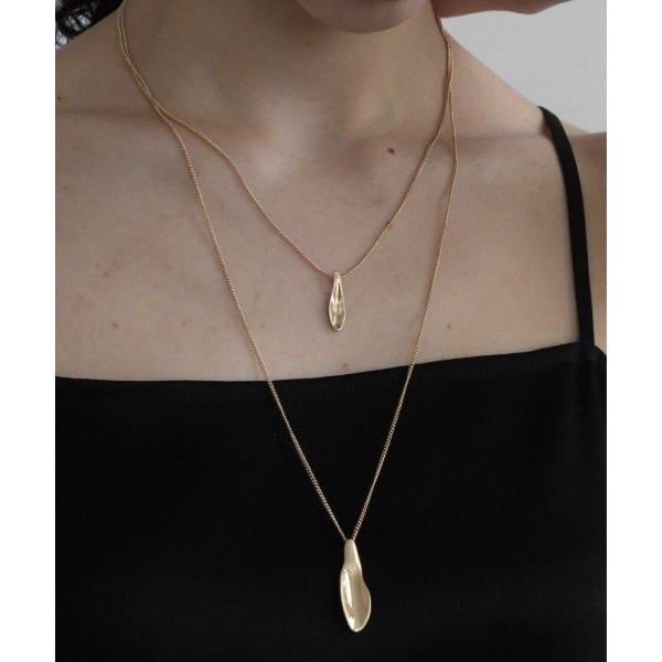 ネックレス マットドロップ２連ネックレス レディース