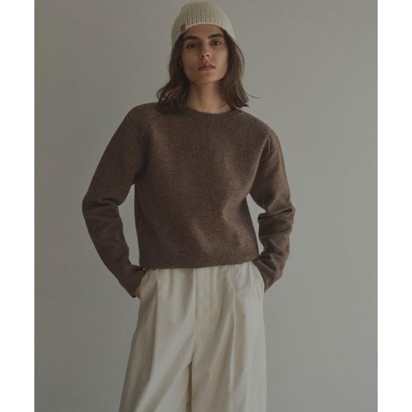 ニット セーター ショルダーパットダブルフェイスニットプルオーバー レディース