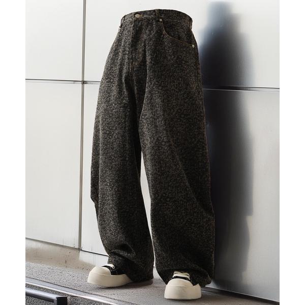 ワイドパンツ ジーンズ レオパード デニムカーブパンツ / Leopard Denim Curve ...