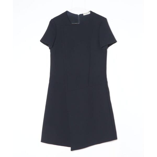 「BALENCIAGA」 半袖ワンピース 36 ネイビー レディース