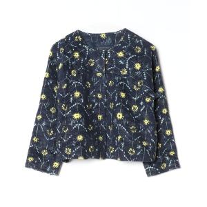 「haupia」 ノーカラージャケット 38 ブルー レディース