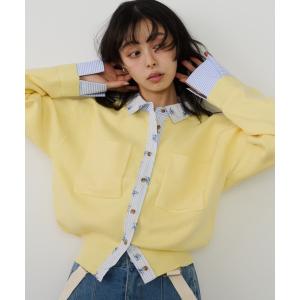 カーディガン シャツレイヤードカーディガン レディース