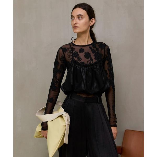 Gathered Balloon Vegan Leather Bustier/ギャザーバルーンヴィー...