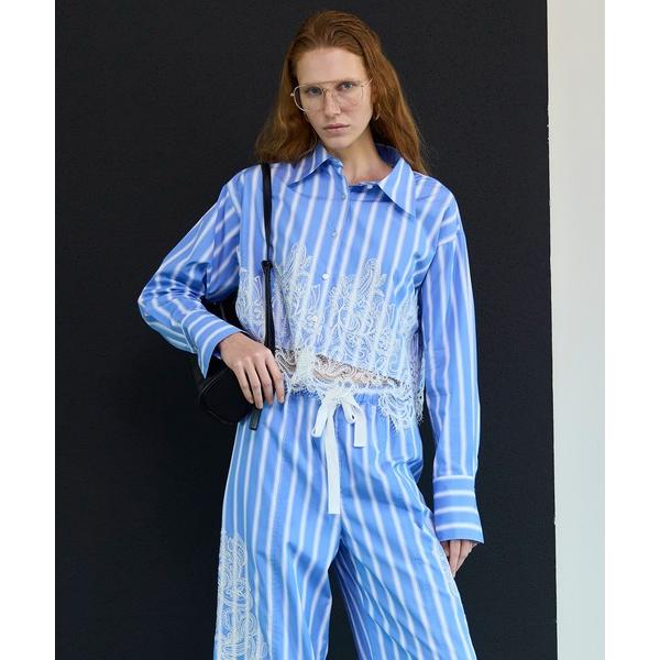 ブラウス シャツ 「2026SPRING PRE-ORDER」Striped Lace Shirt/...