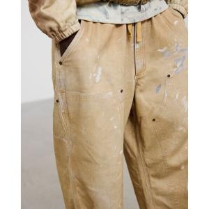 ワイドパンツ パンツ モック プリント ダブルニー スウェットパンツ メンズ レディース