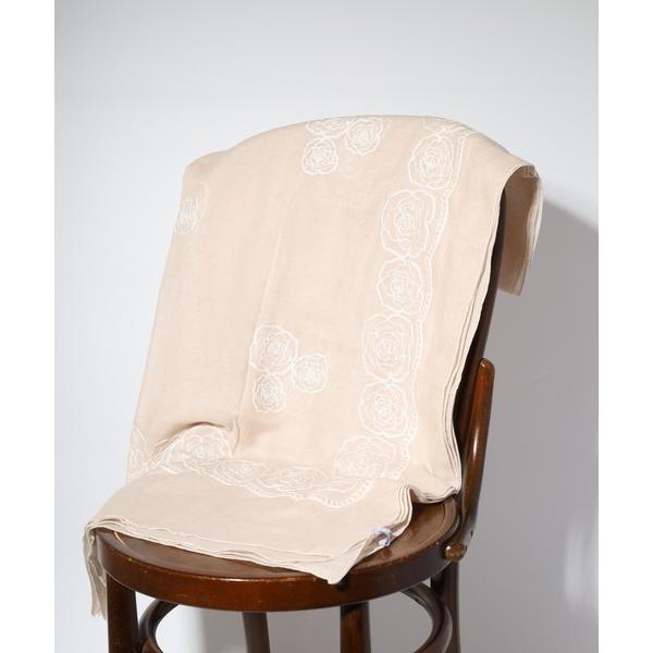 ストール マフラー 花刺繍大判ロングストール レディース