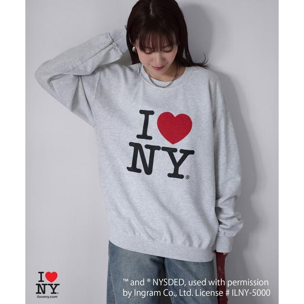 トレーナー スウェット I LOVE NY裏起毛スウェット レディース