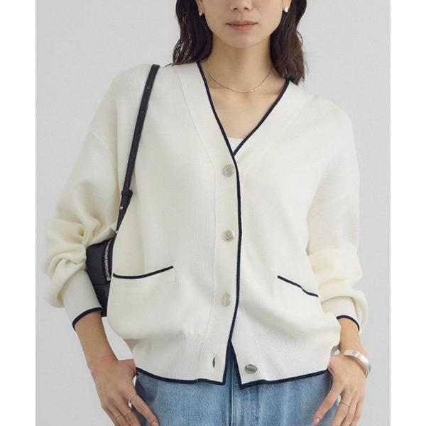 カーディガン 「WEB限定」メタルボタンスウェットライクラインカーディガン 3「新色追加」 レディー...