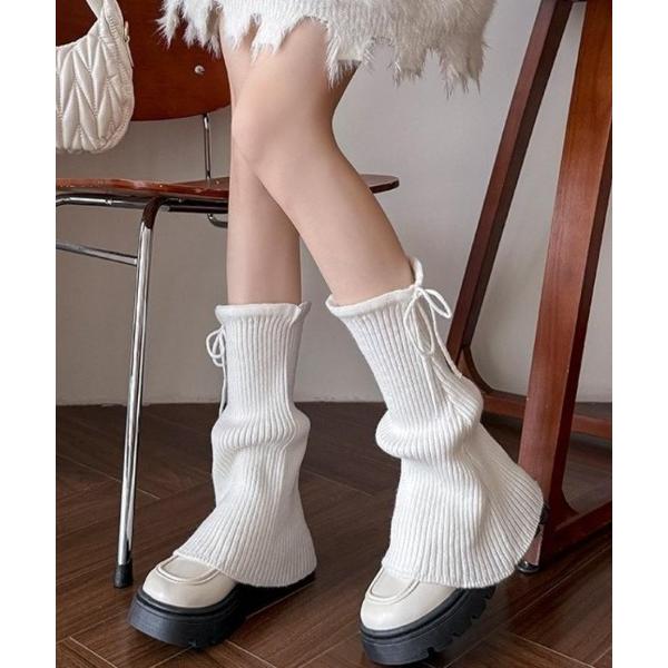 レッグウォーマー ふんわり大人かわいいリブニットレッグウォーマー レディース