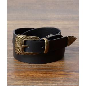 ベルト Lee/リー 25mm ナロー ウエスタン アンティークゴールドバックル 本革 レザーベルト メンズ レディース