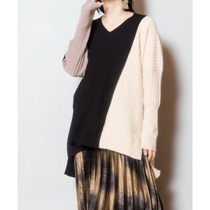 ニット セーター 切替ニットプルオーバー レディース
