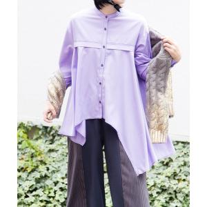 ブラウス シャツ アシンメトリーフレアーブラウス レディース