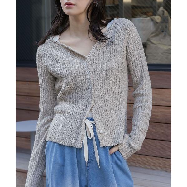 カーディガン 高身長　スラブＶネックニットカーディガン（トールサイズ）Essenave レディース