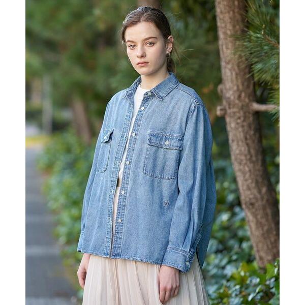 ブラウス シャツ 「ウォッシャブル/羽織りにも」ライトオンスデニムシャツ レディース
