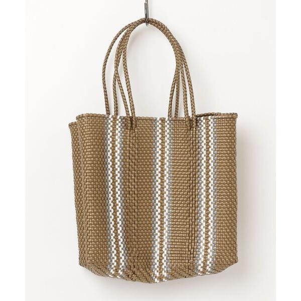 かごバッグ カゴバッグ 「Moon Bird/ムーンバード」手編みのメルカドバッグ・ストライプ （Ｌ...