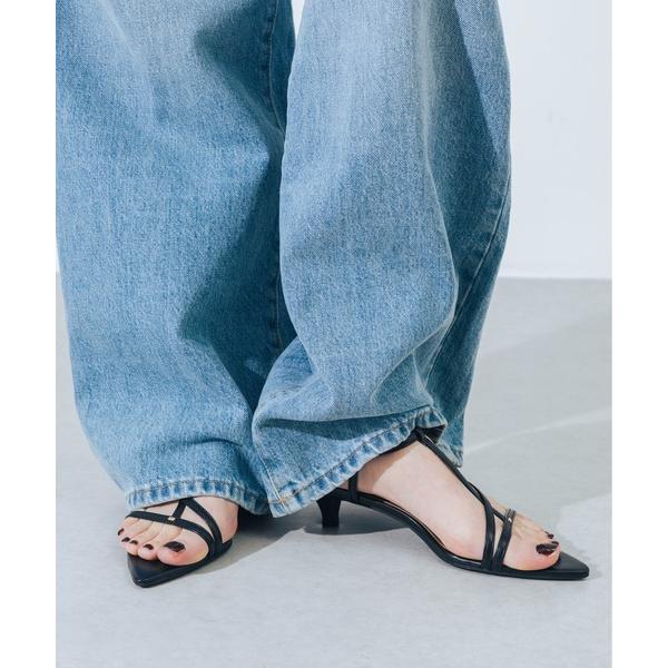 サンダル 「ふかふか・クッション入り」ポインテッド4cmヒールストラップサンダル JA5895 レデ...