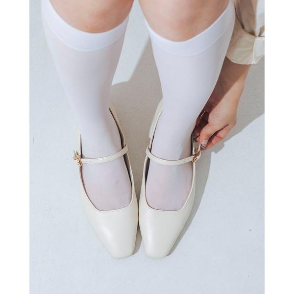 パンプス 「柔らかい・クッション入り」ソフトスクエアメリージェーンパンプス JA5914