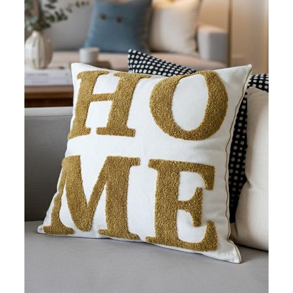 クッション クッションカバー 「yield select」HOME 刺繍 45×45cm クッション...