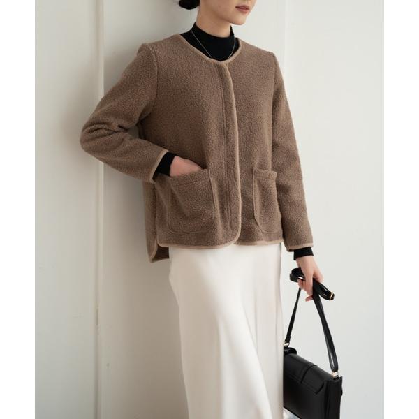 ジャケット ノーカラージャケット 着るだけでレディに可愛い印象に。どんなスタイリングにもマッチするベ...