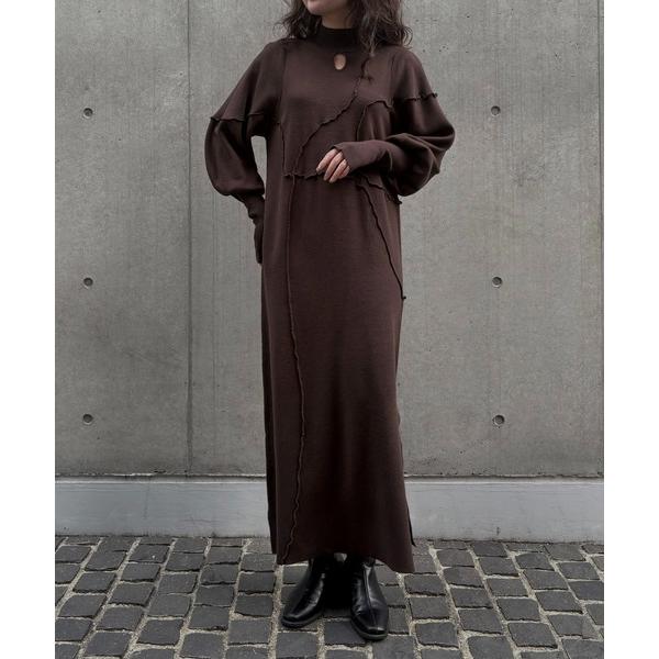 ワンピース 「＆ｇ'aime 」ラメメローラインニットワンピース　Lame Merrow-Line ...