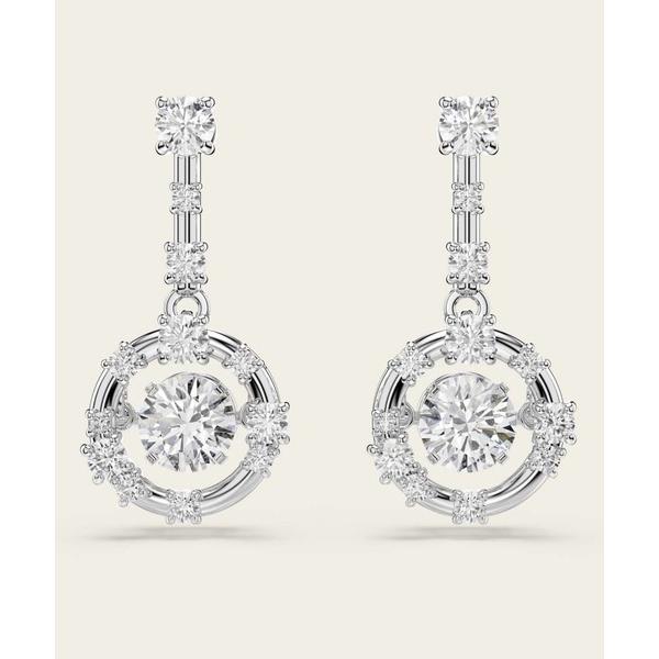 ピアス 「公式」「スワロフスキー」Constella ドロップピアス， ラウンドカット， ダンシング...