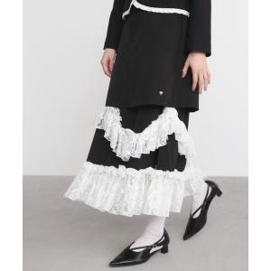 スカート asymmetry lace frill skirt / アシメレースフリルスカート
