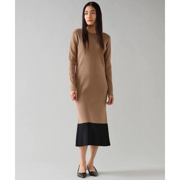 ワンピース バイカラーニットワンピ―ス