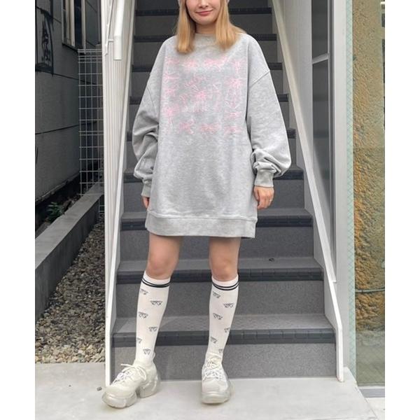 「Candy Stripper」 スウェットカットソー 2 ヘザーグレー レディース