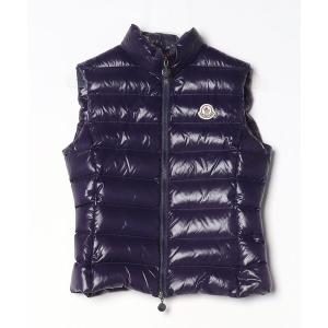 「MONCLER」 ワンポイントダウンベスト 0 パープル レディース