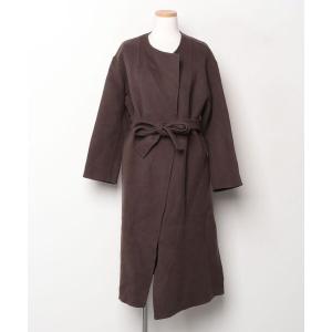 「SHARE PARK」 ノーカラーコート 0 ブラウン レディース