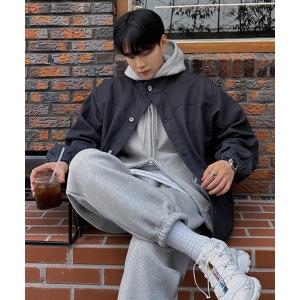 デニムジャケット gジャン 「NOWLE」スタンドカラー ブラック デニムブルゾン メンズ