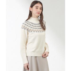 ニット セーター ジャカード求心ニット レディース