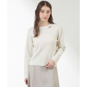 ニット セーター ラメケーブルニット レディース