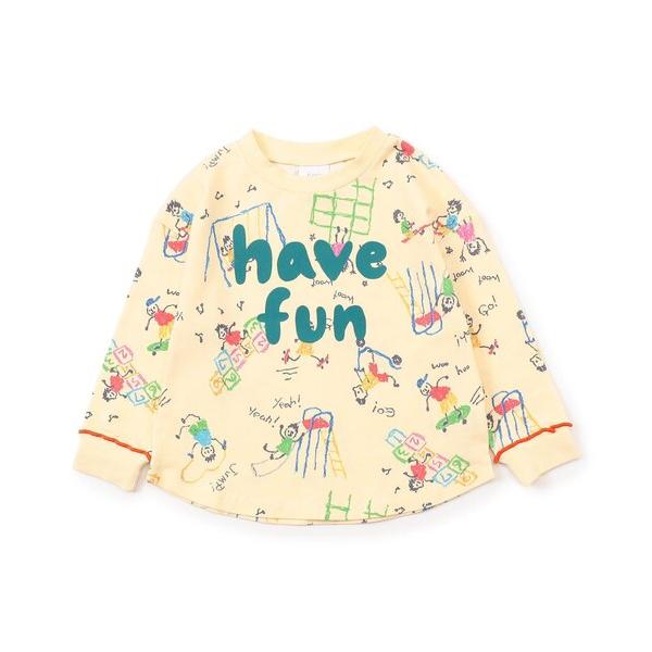 tシャツ 楽しく遊ぼう総柄長袖Tシャツ キッズ 子供服 男の子 女の子