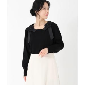 ニット セーター コンフォートイネス_レース*リボンディテールニット レディース