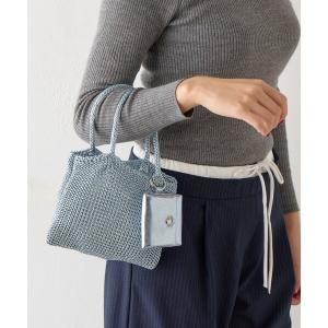 トートバッグ 「cache cache カシュカシュ」ミニポーチ付ラメ糸ミニバッグ レディース メンズ