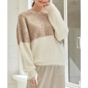 ブークレーフェザー切り替えニット