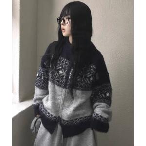 ノルディックカーディガン FREAK'S STORE/ノルディック ジップショートニットカーデ｜Daytona