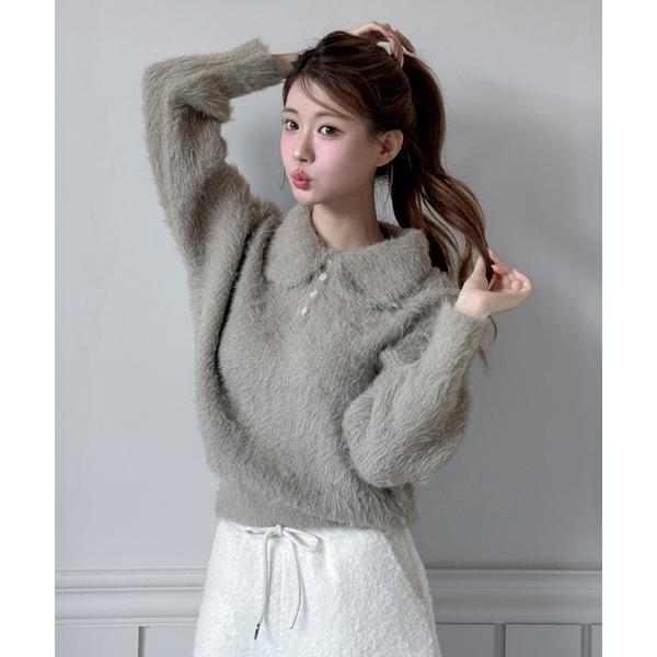 ニット セーター ソフトブラー ファーニット レディース