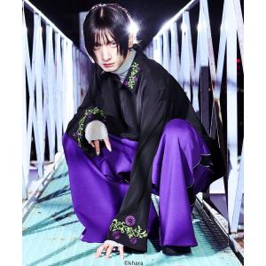 シャツ 「EVANGELION（エヴァンゲリオン）コラボ」アームスリットフラワー刺繍シャツ メンズ レディース