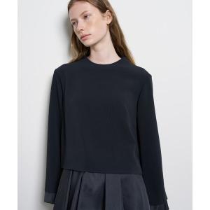 ブラウス シャツ トリアセテートコンビブラウス レディース