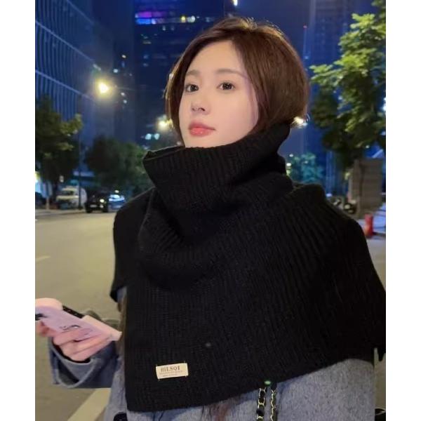 ネックウォーマー スヌード シンプル　ハイネック ニットスヌード レディース