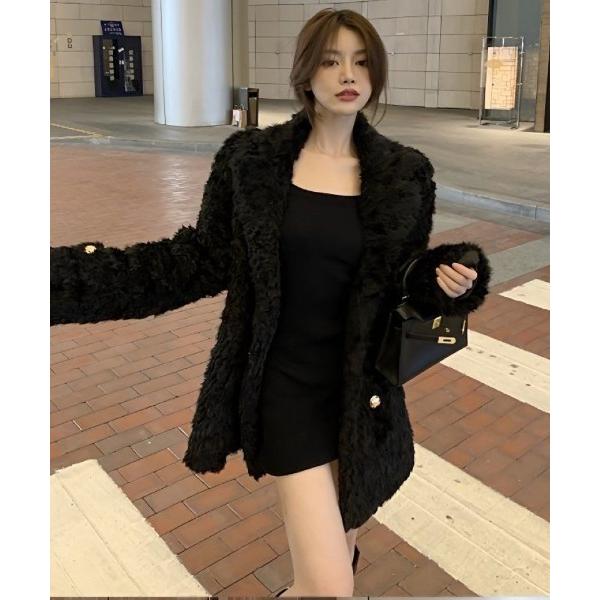 コート アウター もこもこ フェイクファー コート レディース