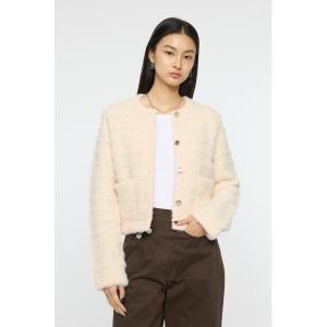 ジャケット ノーカラージャケット 卒業式 COMPACT KNIT TWEED ジャケット レディース