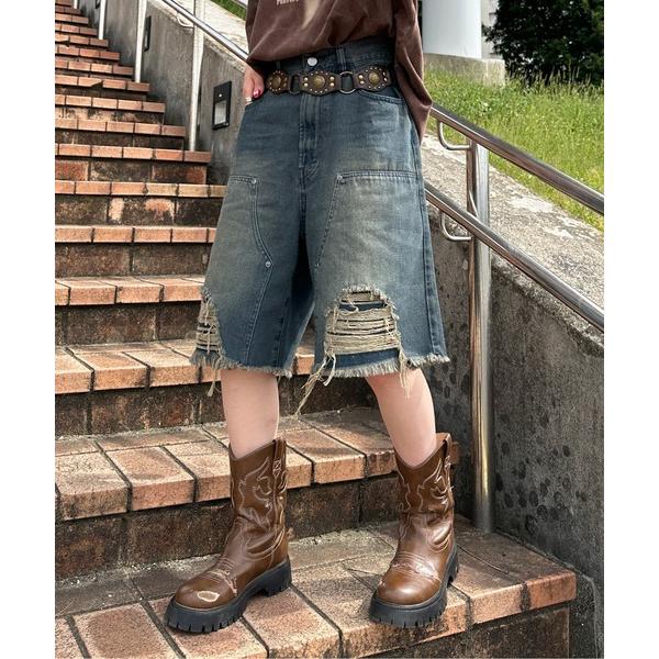 「sedacle」 ハーフパンツ MEDIUM インディゴブルー メンズ